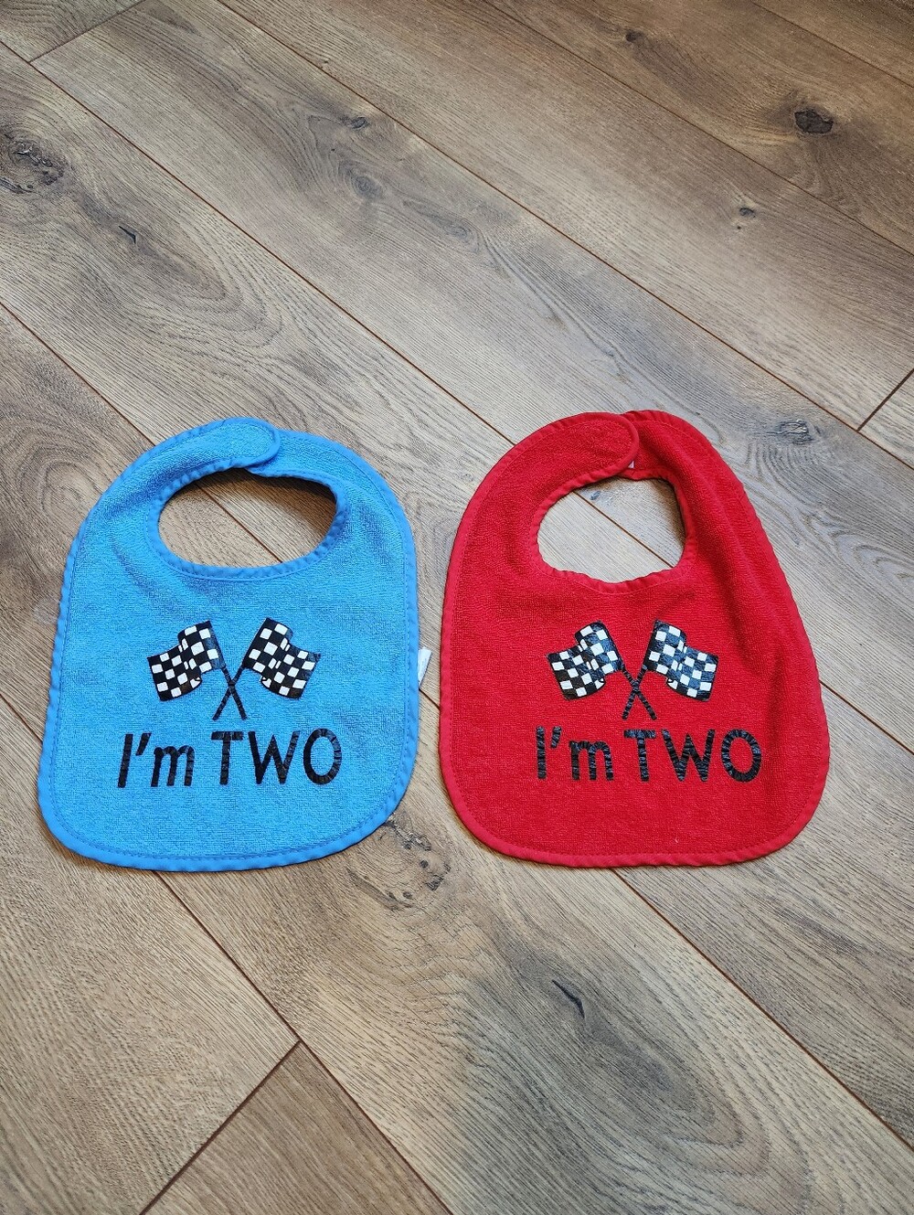 Boys 2nd Birthday Cloth Racing Bibs